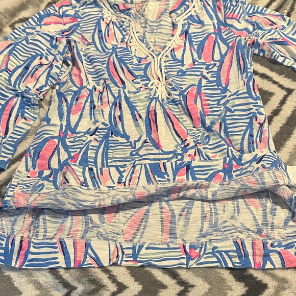 Lilly Pulitzer Blue and Pink Patterned Top - Picture 3 of 4